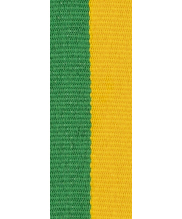 RUBAN MEDAILLE BICOLORE VERT JAUNE - Promo Trophée