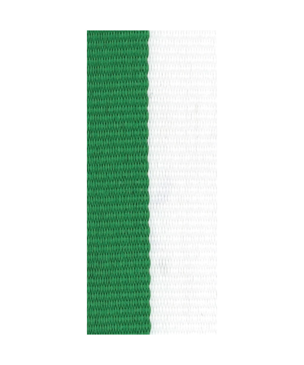 RUBAN MEDAILLE BICOLORE VERT BLANC - Promo Trophée