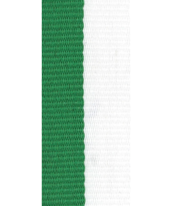 RUBAN MEDAILLE BICOLORE VERT BLANC - Promo Trophée