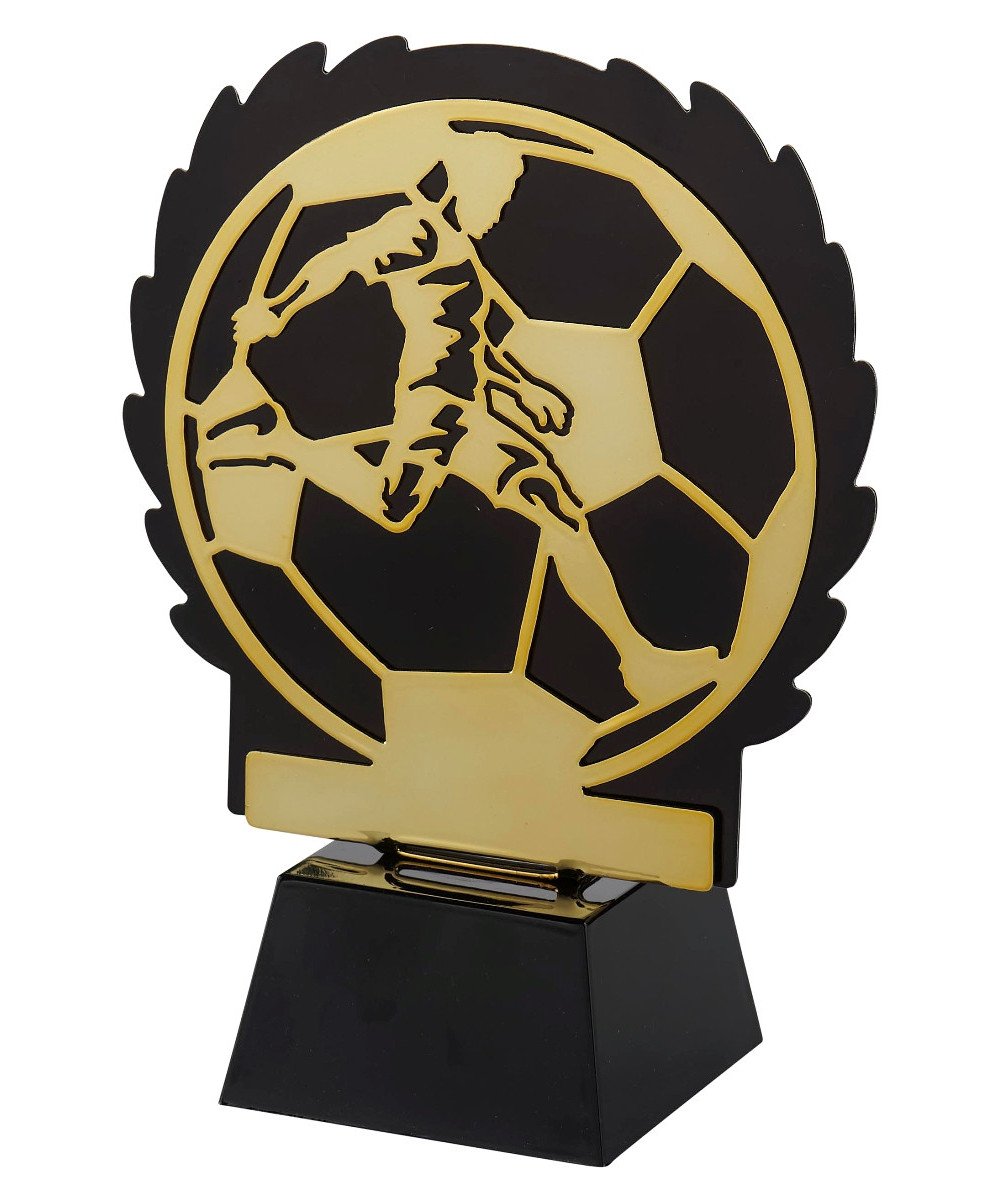 TROPHEE FOOTBALL OR ET NOIR EN METAL ET ABS - 19,5 CM - PROMO-TROPHEE