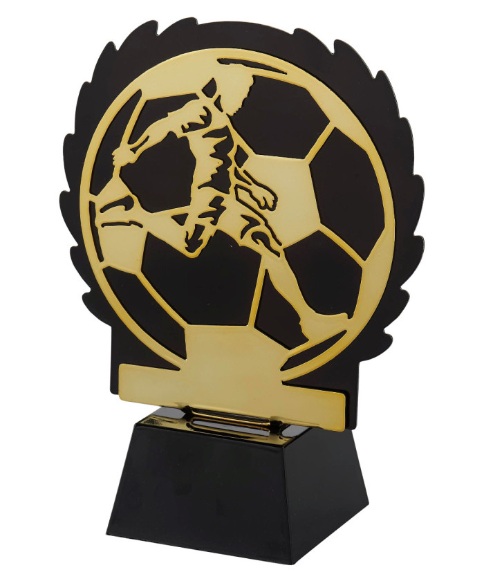 Trophée Football or et noir en métal - 19,5cm - Promo Trophée