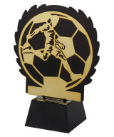 Trophée Football or et noir en métal - 19,5cm - Promo Trophée