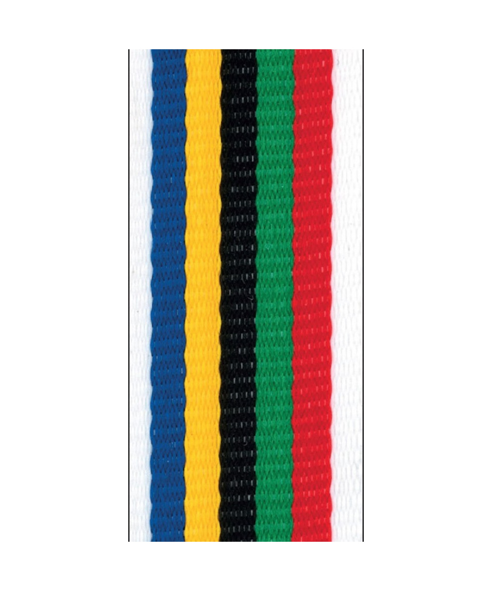 RUBAN MEDAILLE 5 COULEURS OLYMPIQUES - Promo Trophée