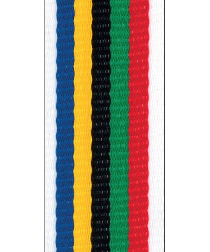 RUBAN MEDAILLE 5 COULEURS OLYMPIQUES - Promo Trophée