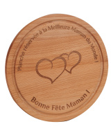 Planche à Découper Bois Ø25 cm Personnalisée – Gravure Logo Incluse