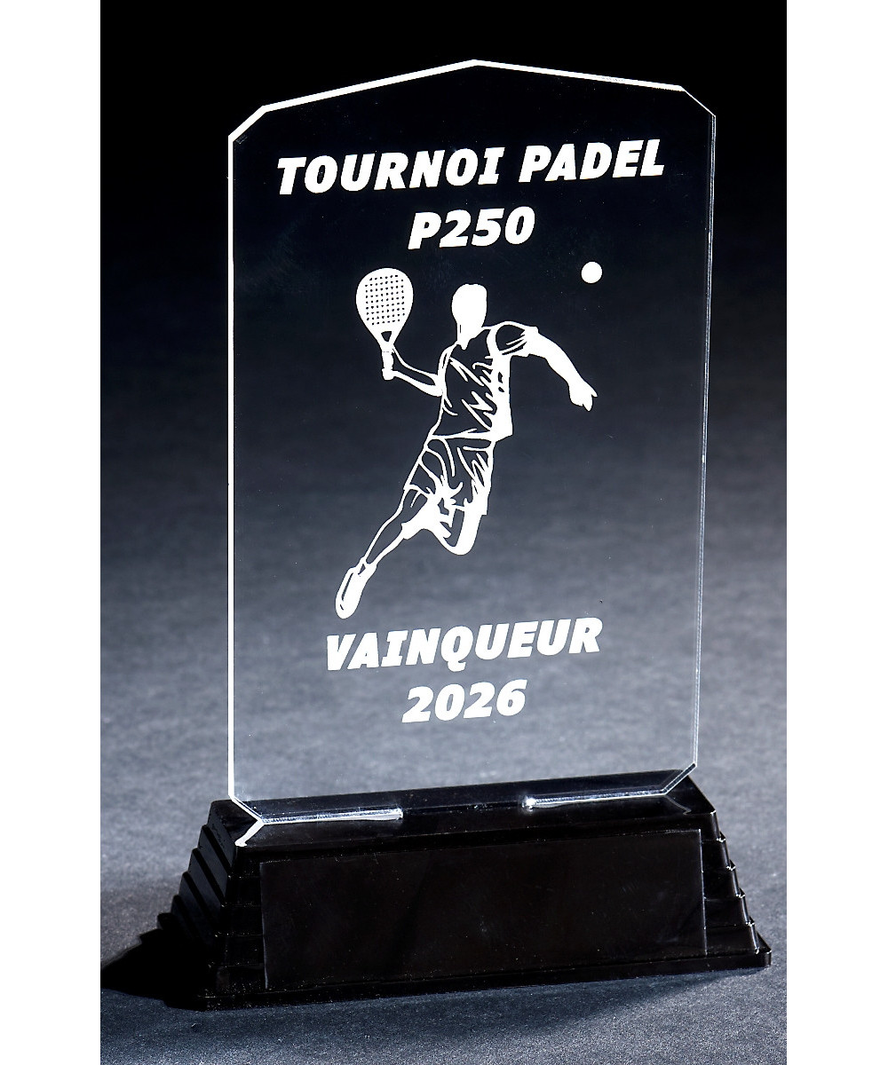 Trophée en acrylique transparent  multisport - 18,5 cm - Promo Trophée