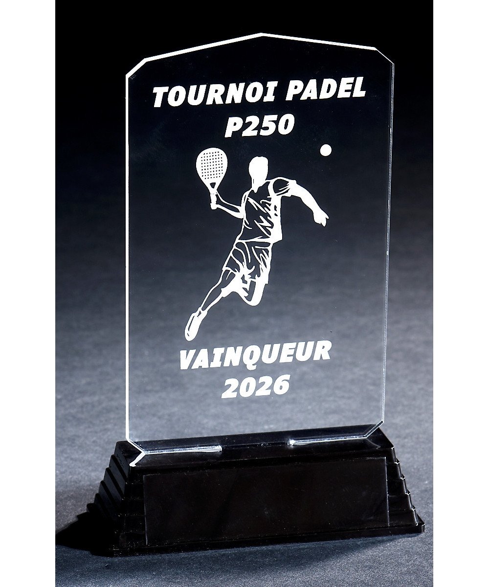 TROPHEE ACRYLIQUE TRANSPARENT - 18,5 CM - REF TAC02 - PROMO-TROPHEE