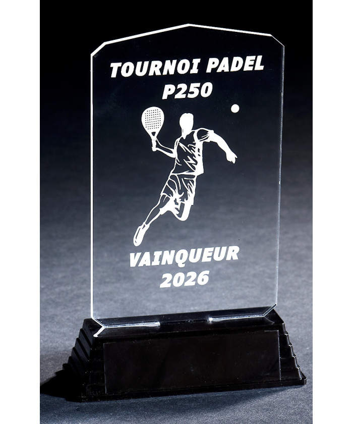 TROPHEE ACRYLIQUE TRANSPARENT - 18,5 CM - REF TAC02 - PROMO-TROPHEE