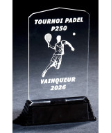 TROPHEE ACRYLIQUE TRANSPARENT - 18,5 CM - REF TAC02 - PROMO-TROPHEE
