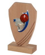 TROPHEE EN BOIS DE CHENE AVEC SUJET RESINE BASKET - 20 CM - REF B22B-03 - PROMO TROPHEE